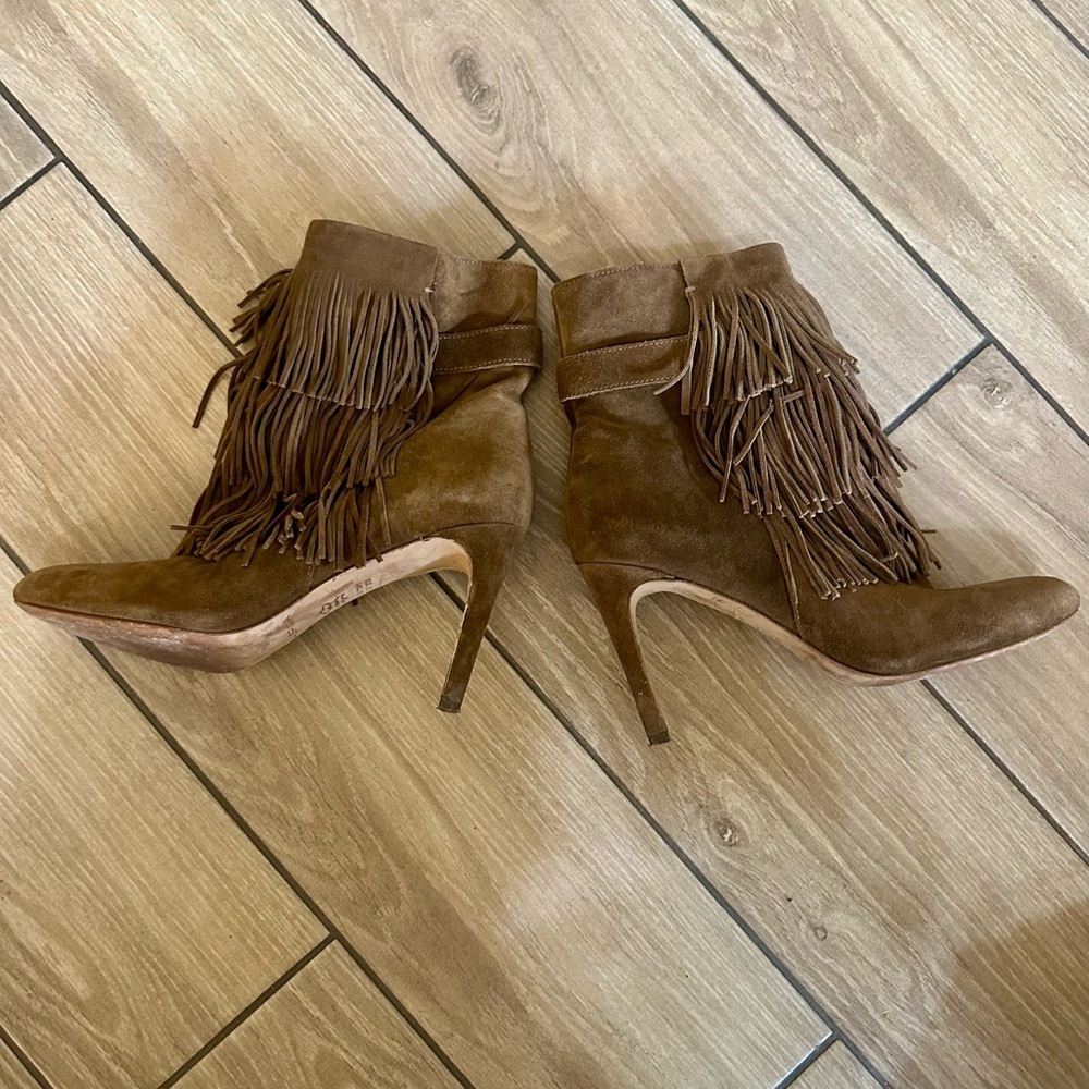 Suede Fringe Booties​ - Picture 2 of 6